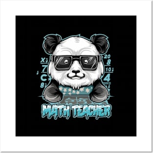 Cute Math Panda Teacher Posters and Art